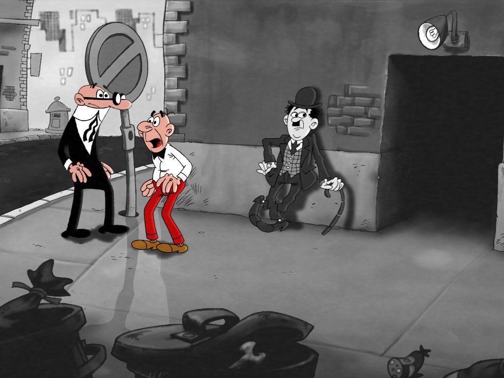 Chaplin con Mortadelo y Filemón