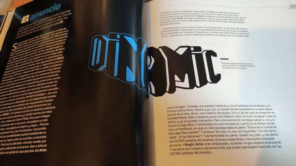 La historia de DInamic, página interior con el primer logo de la compañía 